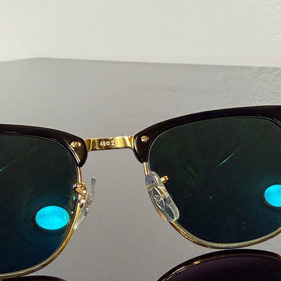Ray-Ban Polarized Club Master Black and Gold Sunglasses - Picture 9 of 13